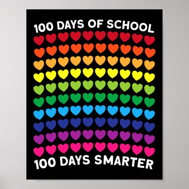 Affiche Jours De L'École 100 Jours Coeur Plus Intelligent  (Devant)