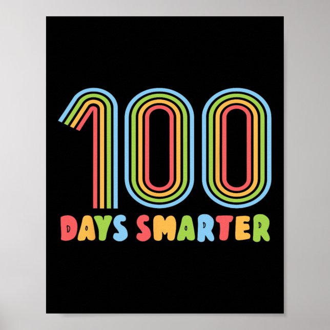 Affiche Jours De L'École Arc-En-Ciel 100 Jours Enseignant  (Devant)