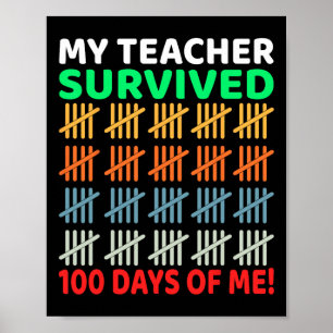 Affiche Jours De L'École Tee Kids 100e Jour De L'École Cos