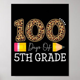 Affiche Jours De Leopard De 5E Année Joyeux 100E Jour De S