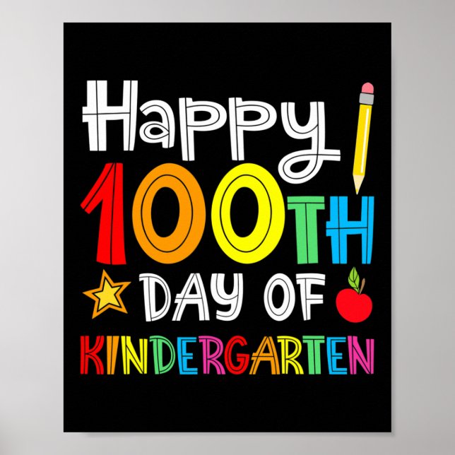 Affiche Jours De Maternelle - Joyeux 100E Jour De L'École  (Devant)