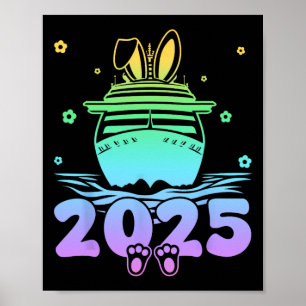 Affiche Jours de Pâques Lapin Croisière Bateau Voyage Trip
