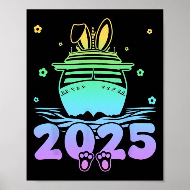 Affiche Jours de Pâques Lapin Croisière Bateau Voyage Trip (Devant)