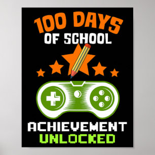 Affiche Jours De Réussite De L'École Jeu Vidéo Déverrouill