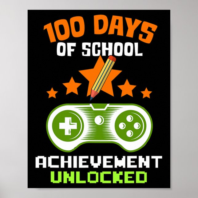 Affiche Jours De Réussite De L'École Jeu Vidéo Déverrouill (Devant)