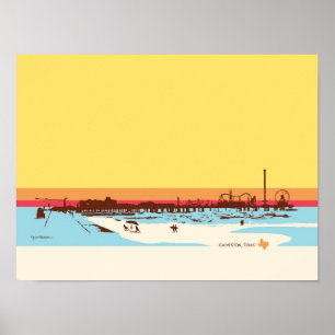 Affiche Jours de surf - Galveston Island, Pleasure Pier