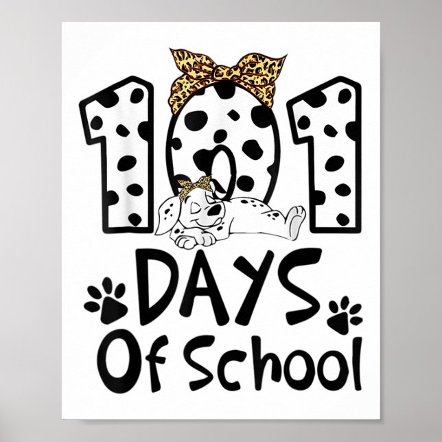 Affiche Jours D'École Dalmatienne Chien Garçons Filles 100 (Devant)