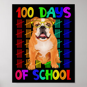 Affiche Jours D'École Français Bulldog Portant Des Gles Pl
