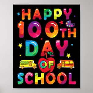 Affiche Jours D'École Garçons Filles Joyeux 100 Jours D'Éc