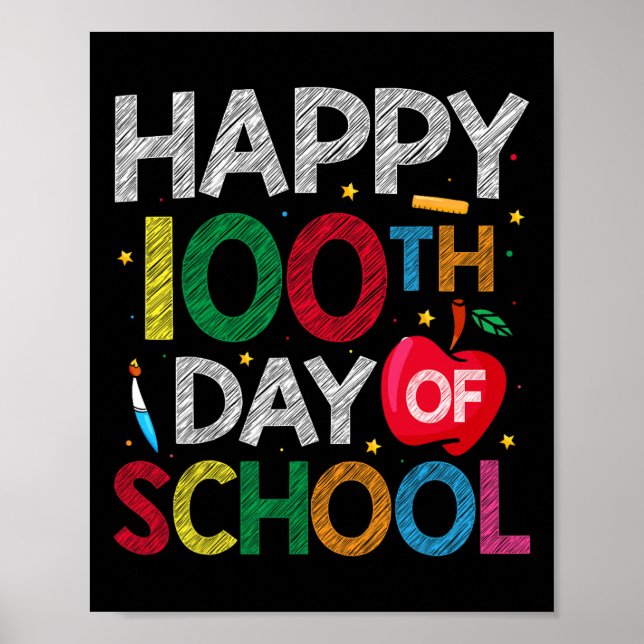 Affiche Jours D'Enseignant Scolaire Et Enfants Joyeux 100E (Devant)