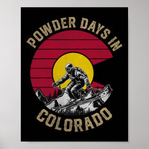Affiche Jours En Poudre Dans Le Colorado Drapeau Ski Snowb