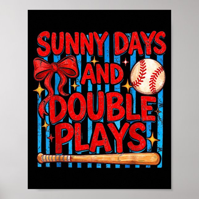 Affiche Jours ensoleillés et match de baseball softball Do (Devant)