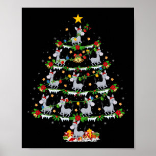 Affiche Jours fériés Éclairage Père Noël Donkey Christmas