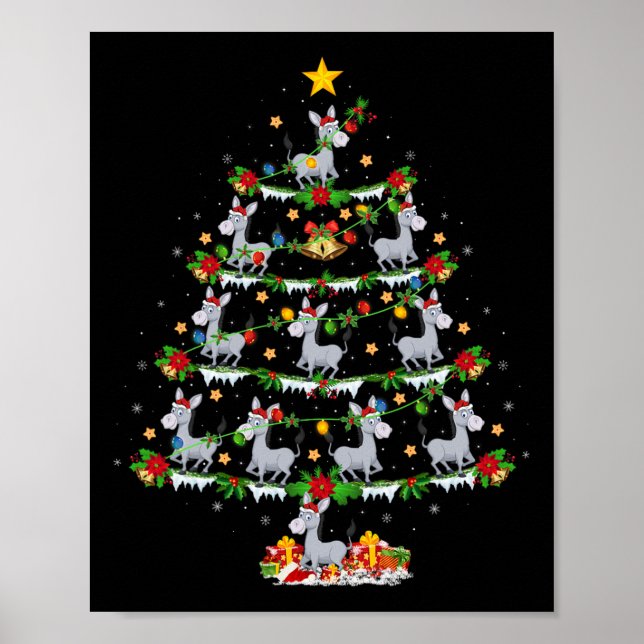 Affiche Jours fériés Éclairage Père Noël Donkey Christmas  (Devant)