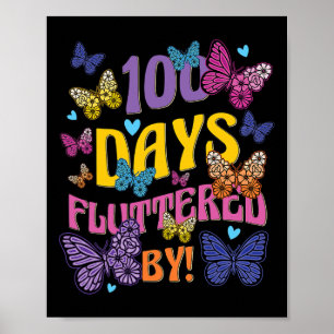 Affiche Jours Fluttered By - 100th Day Of School Butterfly