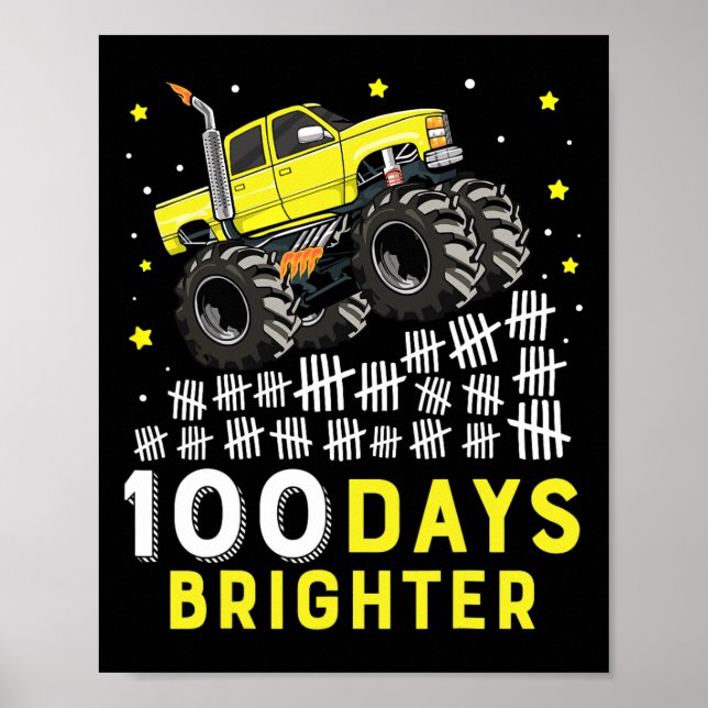 Affiche Jours Plus Brighter Camion Monster 100 Jours D'Éco (Devant)