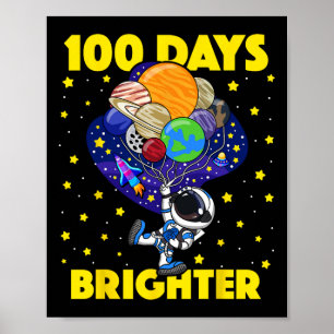 Affiche Jours Plus Brighton 100e Jour De L'École Astronaut