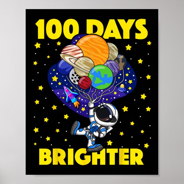 Affiche Jours Plus Brighton 100e Jour De L'École Astronaut (Devant)