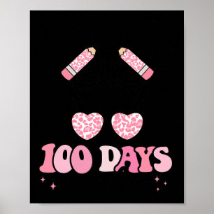 Affiche Jours Plus Doux 100 Jours D'École Messy Bun Black 