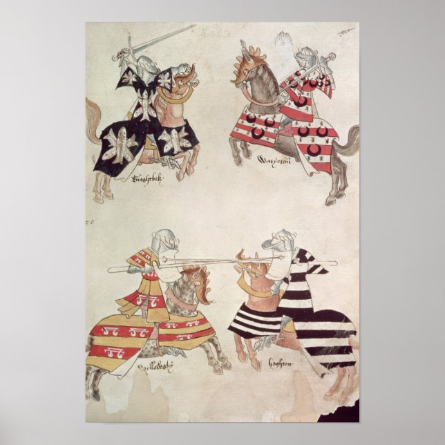 Affiche Jousting Knights, du livre de sir Thomas Holmes (Devant)