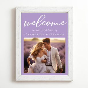 Affiche Jovely Lilac Purple Couple Photo Mariage Bienvenue