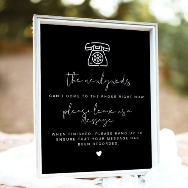 Affiche JOVI Edgy Black Modern Téléphone Symbole (Créateur téléchargé)