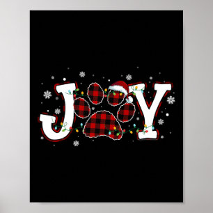Affiche Joy Buffalo Red Plaid Chien Empreinte de patte Chr