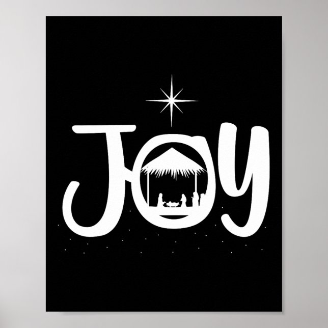 Affiche Joy Jesus Nativity Scene Cool Christmas Apparel  (Devant)