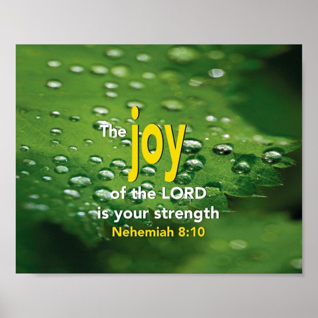 Affiche JOY Nehemiah 8:10 Inspirationnel chrétien (Devant)