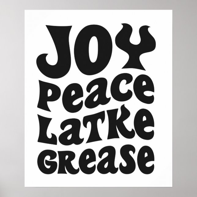 Affiche Joy Peace Latkes Grease Funny Jewish Hanukkah (Devant)