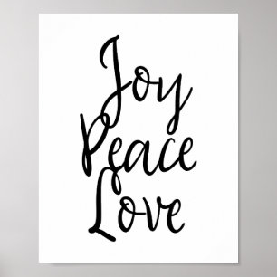 Affiche Joy Peace Love Citation Inspirationnelle