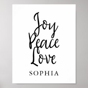 Affiche Joy Peace Love Citation Inspirationnelle