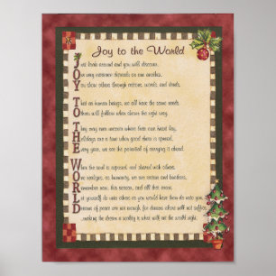 Affiche "Joy to the World" Acrostic Poem Canvas Imprimer