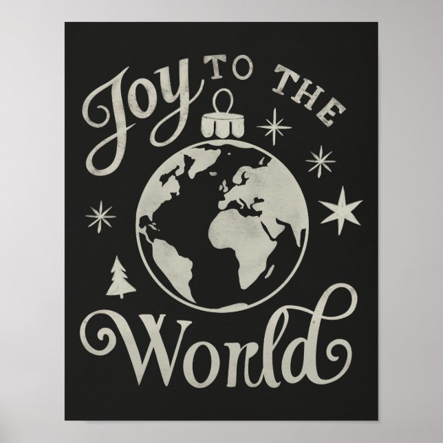Affiche Joy to the World Chalkboard Globe (Devant)