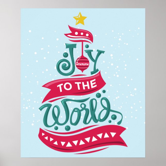 Affiche Joy to the World Christmas Citation Typographie (Devant)