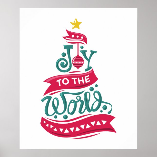 Affiche Joy to the World Christmas Citation Typographie (Devant)