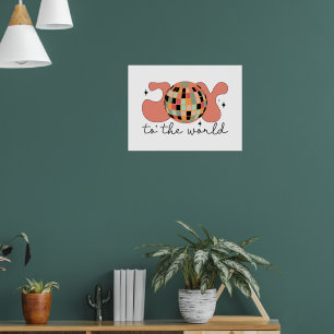 Affiche Joy to the World Christmas Disco Ball