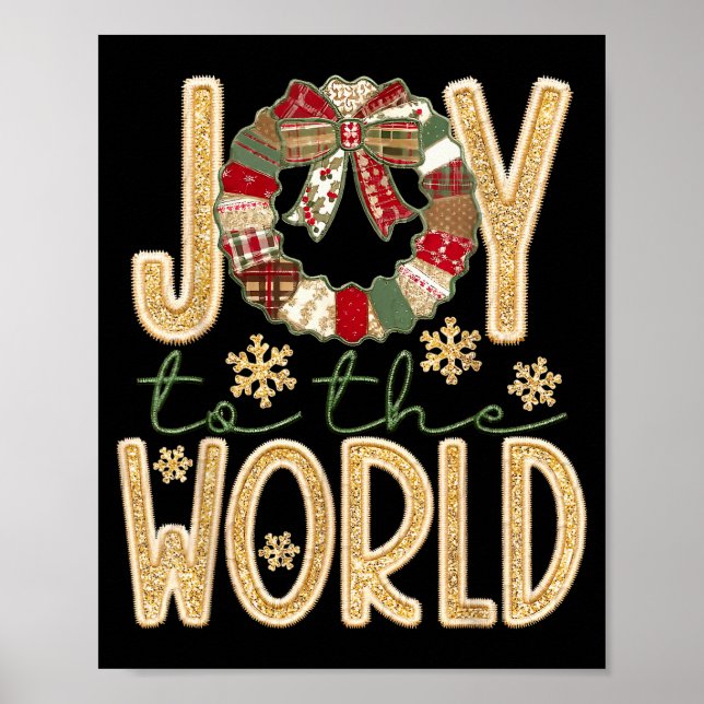 Affiche Joy To The World Jesus Christian Snowflake Christm (Devant)