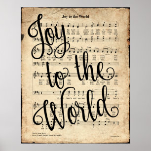 Affiche Joy to the World Vintage Hymn Imprimer