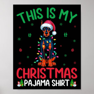 Affiche Joyau de Noël laid Père Noël Doberman Pinscher Chi