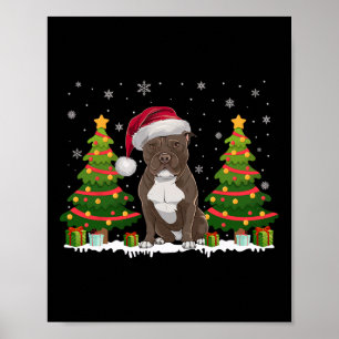 Affiche Joyau des arbres de Noël Pitbull Chien Santa Chape
