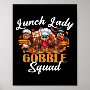 Affiche Joyeuse Action de grâce Dinde Gobble Squad Cantini