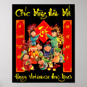 Affiche Joyeuse année nouvelle vietnamienne Chuc Mung Nam