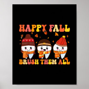 Affiche Joyeuse Automne Brosser Les Dents Dentiste Dentair