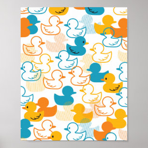 Affiche Joyeuse baignade une patte de canards Motif II