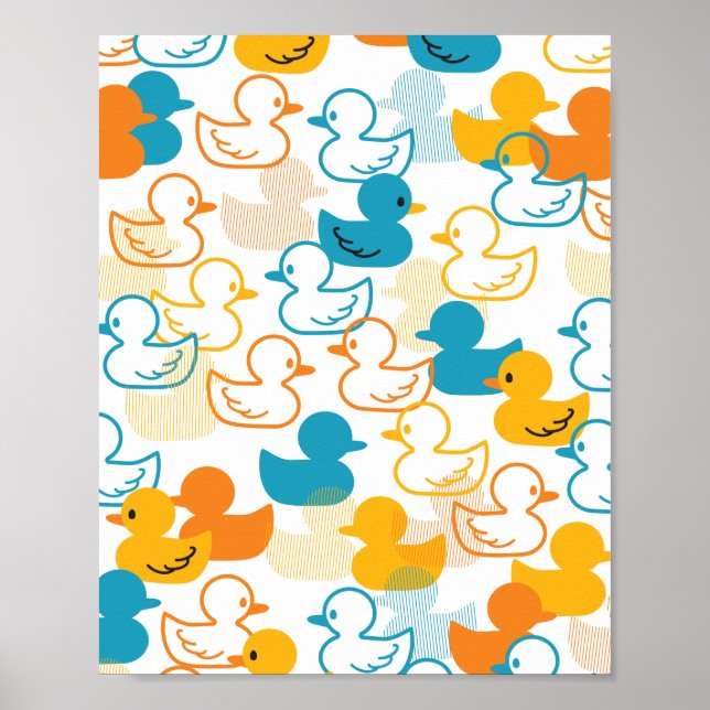Affiche Joyeuse baignade une patte de canards Motif II (Devant)