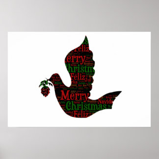 Affiche Joyeuse colombe de Noël