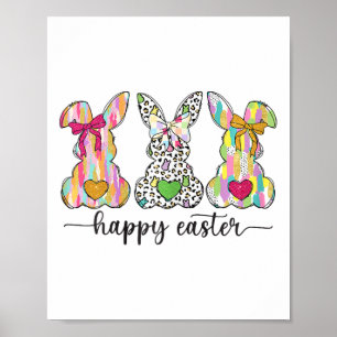 Affiche Joyeuse coquette de Pâques lapin de Pâques avec la