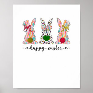 Affiche Joyeuse coquette de Pâques lapin de Pâques avec la