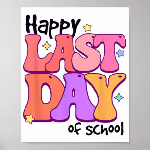 Affiche Joyeuse Dernière Journée D'École Pour Le Nom Des É